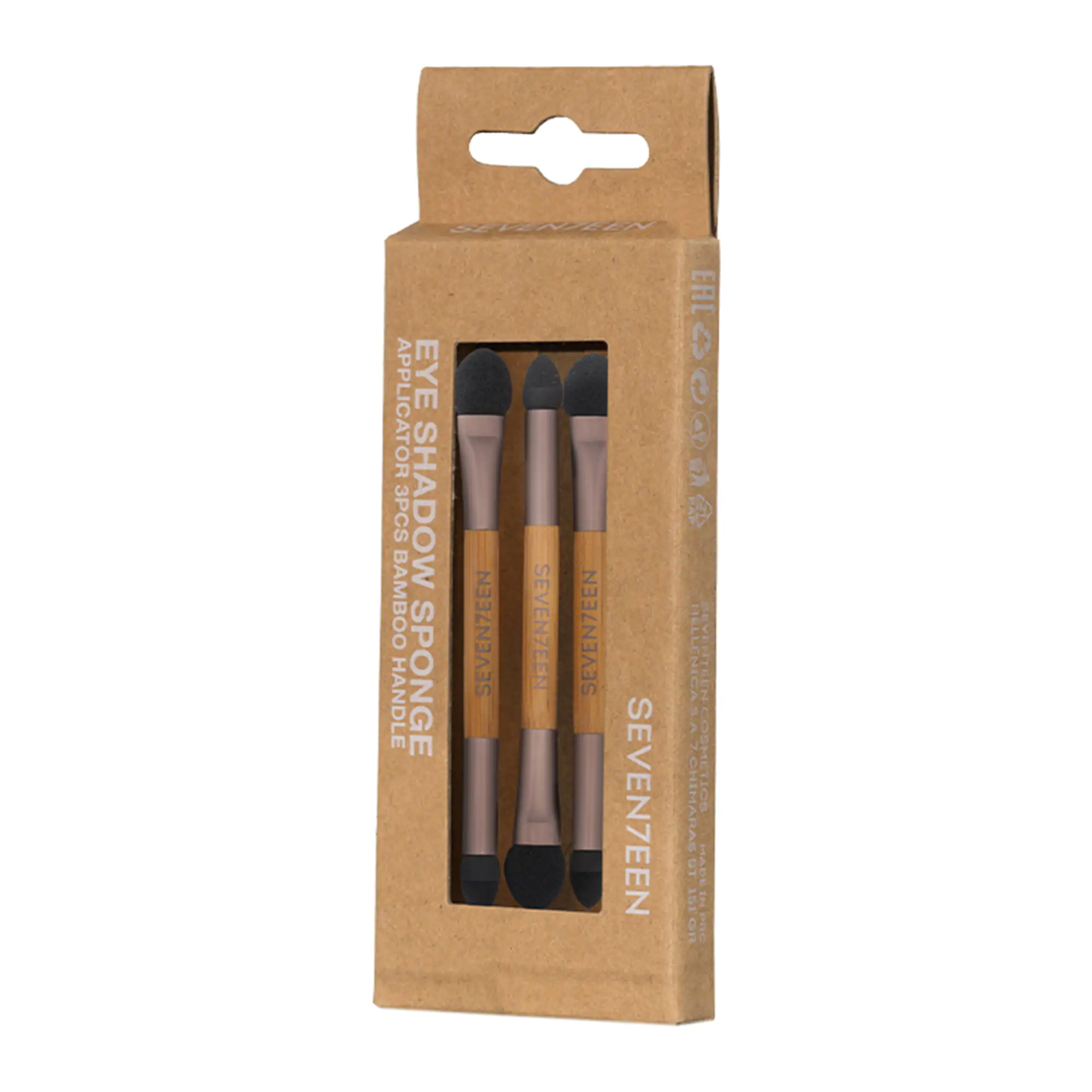 Seventeen Σετ Πινέλων Eyeshadow Sponge Applicators 3τμχ Bamboo Handle