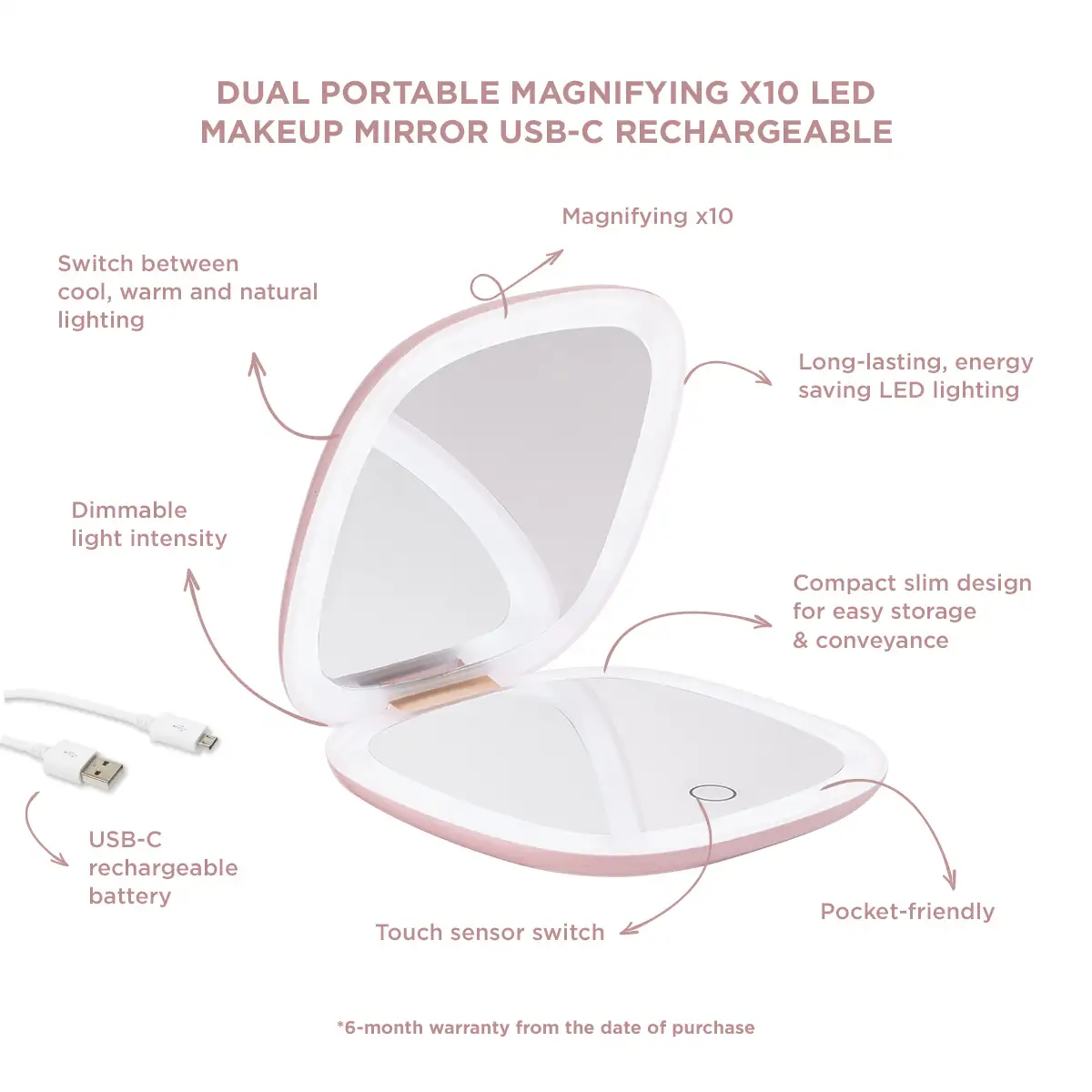 Mon Reve Pocket Lighted Mirror Mirror x10 - Image 7