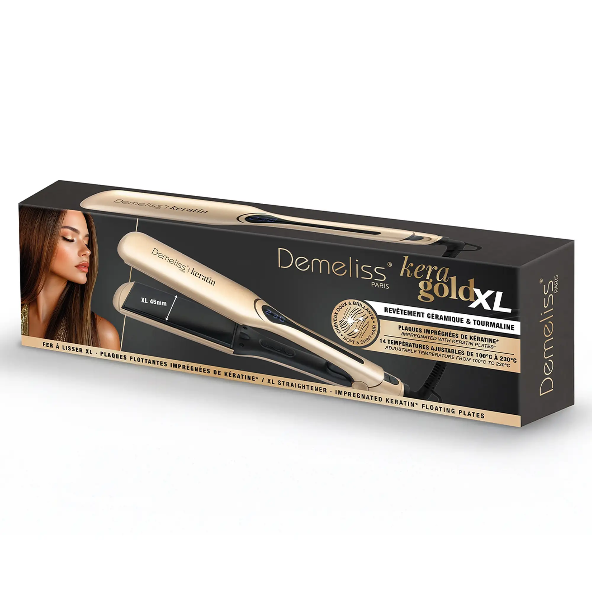 Demeliss Ψηφιακή Πρέσα Μαλλιών KERA GOLD XL 45mm 230οc 20056
