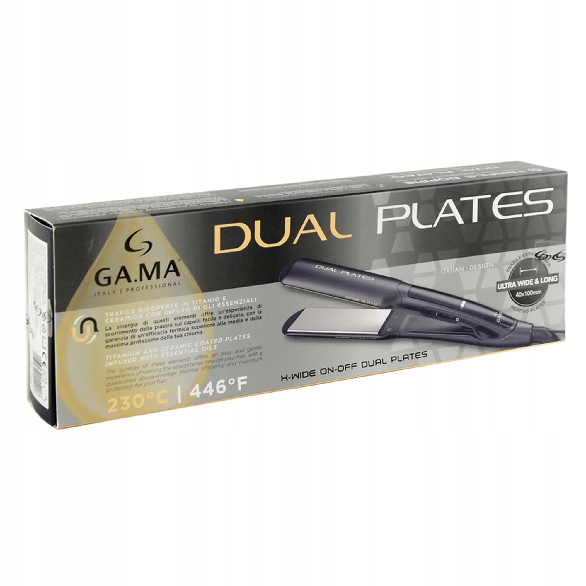 Gama Πρέσα Μαλλιών Dual Plate X-Wide Titanium + Ceramic 230o GI3034